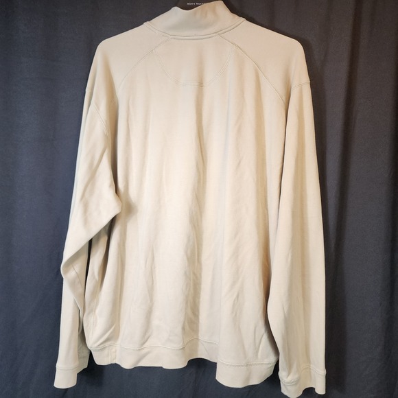Tommy Bahama Mens Beige Quarter Zip Pullover Sweatshirt Sailfish Logo Size photo - Picture 6 of 8